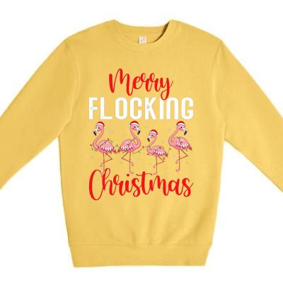 Christmas Merry Flocking Christmas Flamingo Premium Crewneck Sweatshirt