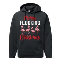 Christmas Merry Flocking Christmas Flamingo Performance Fleece Hoodie