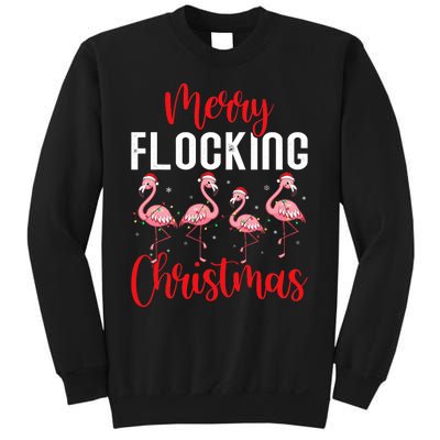 Christmas Merry Flocking Christmas Flamingo Sweatshirt