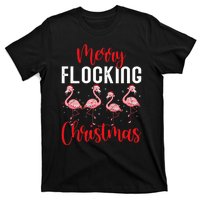 Christmas Merry Flocking Christmas Flamingo T-Shirt