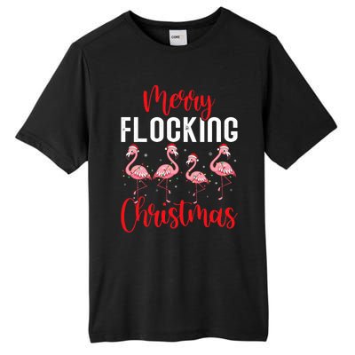 Christmas Merry Flocking Christmas Flamingo Tall Fusion ChromaSoft Performance T-Shirt