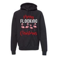 Christmas Merry Flocking Christmas Flamingo Premium Hoodie