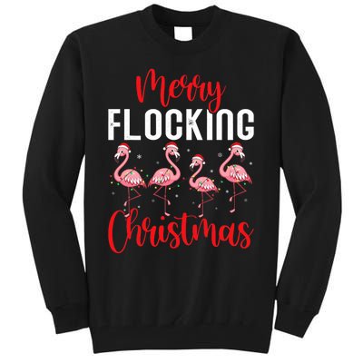 Christmas Merry Flocking Christmas Flamingo Tall Sweatshirt