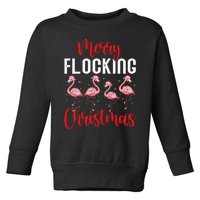 Christmas Merry Flocking Christmas Flamingo Toddler Sweatshirt