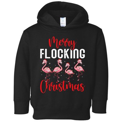 Christmas Merry Flocking Christmas Flamingo Toddler Hoodie