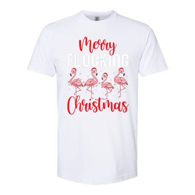 Christmas Merry Flocking Christmas Flamingo Softstyle CVC T-Shirt