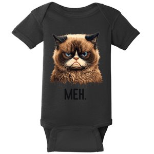 Cat Meh Funny Cat Lover Kitten Quotes Women Baby Bodysuit