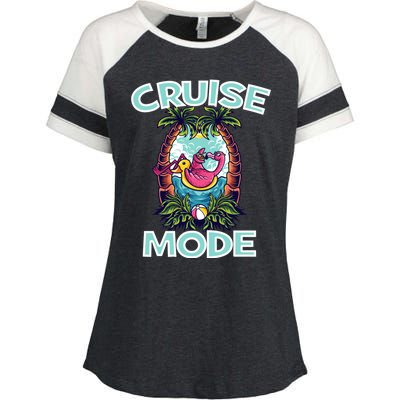 Cruise Mode Family Vacation Funny Ship Cruising Gift Enza Ladies Jersey Colorblock Tee