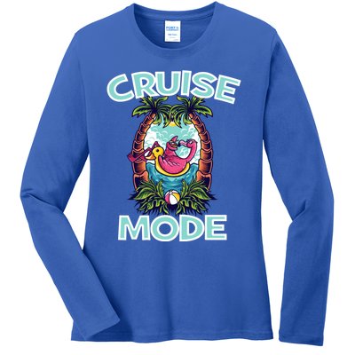 Cruise Mode Family Vacation Funny Ship Cruising Gift Ladies Long Sleeve Shirt