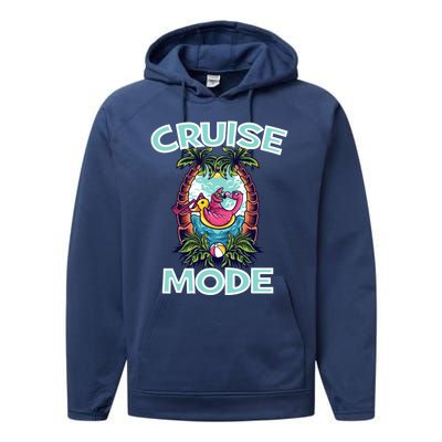 Cruise Mode Family Vacation Funny Ship Cruising Gift Performance Fleece Hoodie