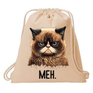 Cat Meh Funny Cat Lover Kitten Quotes Women Drawstring Bag