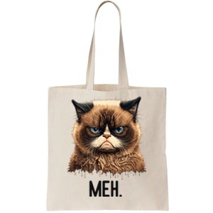 Cat Meh Funny Cat Lover Kitten Quotes Women Tote Bag