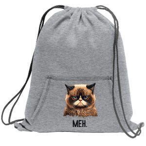 Cat Meh Funny Cat Lover Kitten Quotes Women Sweatshirt Cinch Pack Bag