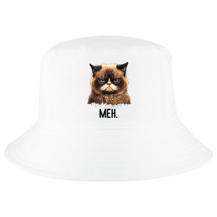 Cat Meh Funny Cat Lover Kitten Quotes Women Cool Comfort Performance Bucket Hat