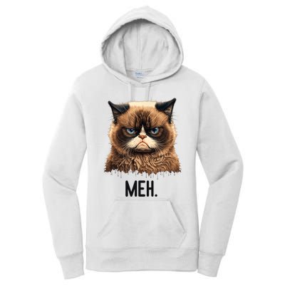 Cat Meh Funny Cat Lover Kitten Quotes Women Women's Pullover Hoodie