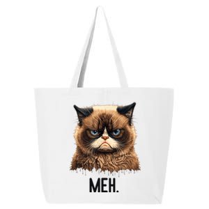 Cat Meh Funny Cat Lover Kitten Quotes Women 25L Jumbo Tote