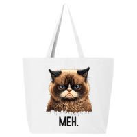 Cat Meh Funny Cat Lover Kitten Quotes Women 25L Jumbo Tote