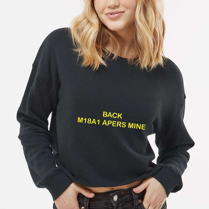 Claymore Mine Front Toward Enemy Military Cropped Pullover Crew