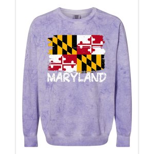 Cool Maryland Flag Colorblast Crewneck Sweatshirt