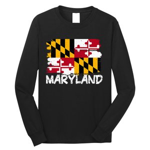 Cool Maryland Flag Long Sleeve Shirt