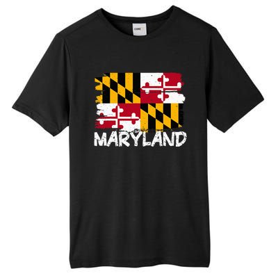 Cool Maryland Flag Tall Fusion ChromaSoft Performance T-Shirt