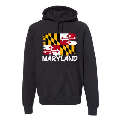 Cool Maryland Flag Premium Hoodie