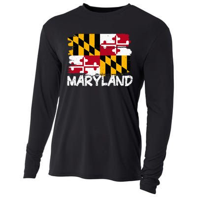 Cool Maryland Flag Cooling Performance Long Sleeve Crew