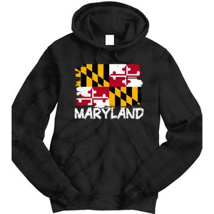 Cool Maryland Flag Tie Dye Hoodie