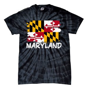 Cool Maryland Flag Tie-Dye T-Shirt