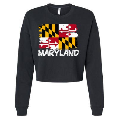 Cool Maryland Flag Cropped Pullover Crew