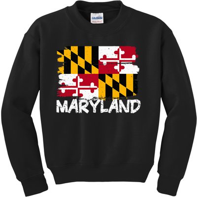 Cool Maryland Flag Kids Sweatshirt