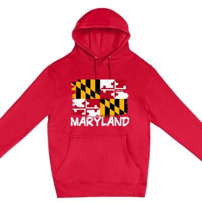 Cool Maryland Flag Premium Pullover Hoodie