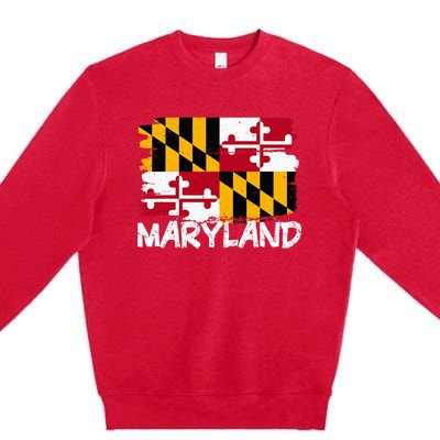 Cool Maryland Flag Premium Crewneck Sweatshirt