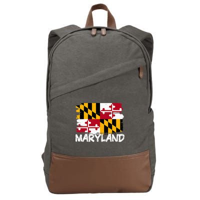 Cool Maryland Flag Cotton Canvas Backpack