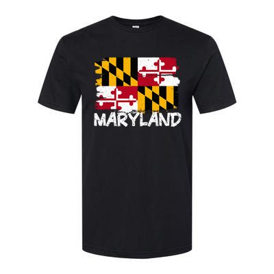 Cool Maryland Flag Softstyle CVC T-Shirt