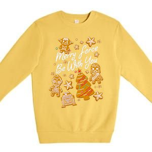 Christmas Merry Force Be With You Xmas Cookies Premium Crewneck Sweatshirt