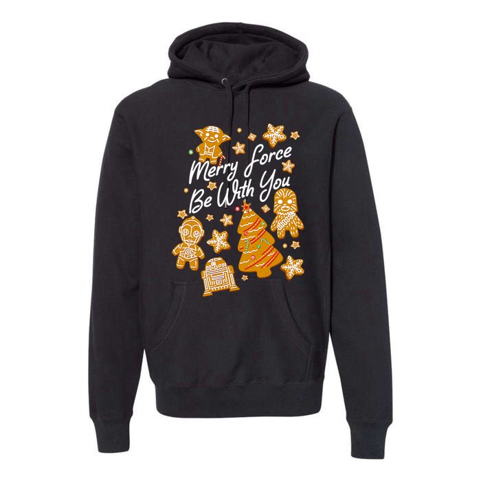 Christmas Merry Force Be With You Xmas Cookies Premium Hoodie