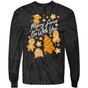 Christmas Merry Force Be With You Xmas Cookies Tie-Dye Long Sleeve Shirt