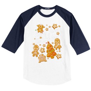 Christmas Merry Force Be With You Xmas Cookies Baseball Sleeve Shirt