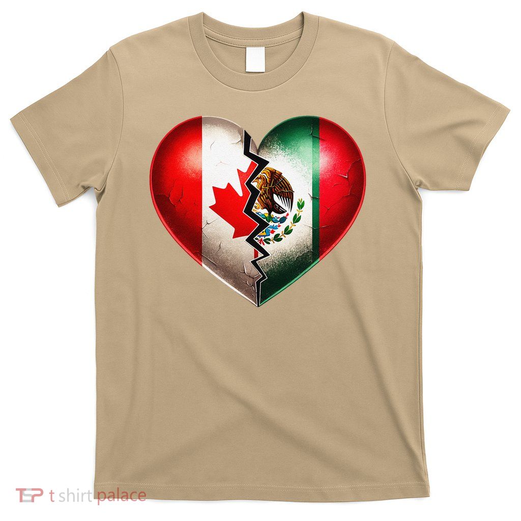 Canadian Mexican Flag Mexico Canada Heart Women T-Shirt