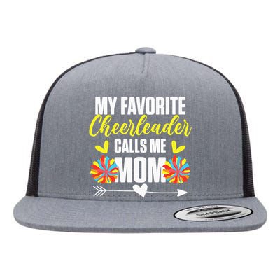 Cheerleading My favorite cheerleader calls me mom Flat Bill Trucker Hat