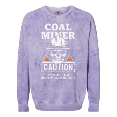 Coal Miner Flying Tools Funny Mining Mine Worker Colorblast Crewneck Sweatshirt