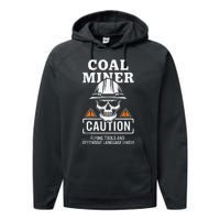 Coal Miner Flying Tools Funny Mining Mine Worker Performance Fleece Hoodie