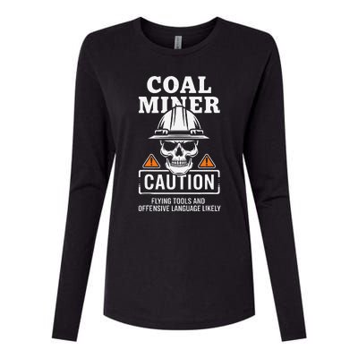 Coal Miner Flying Tools Funny Mining Mine Worker Womens Cotton Relaxed Long Sleeve T-Shirt