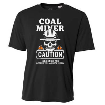 Coal Miner Flying Tools Funny Mining Mine Worker Cooling Performance Crew T-Shirt