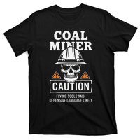 Coal Miner Flying Tools Funny Mining Mine Worker T-Shirt