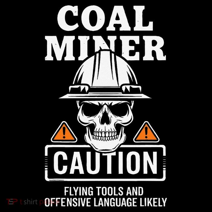 Coal Miner Flying Tools Funny Mining Mine Worker T-Shirt