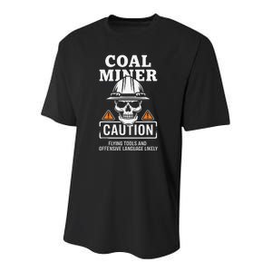 Coal Miner Flying Tools Funny Mining Mine Worker Youth Performance Sprint T-Shirt