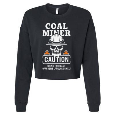 Coal Miner Flying Tools Funny Mining Mine Worker Cropped Pullover Crew