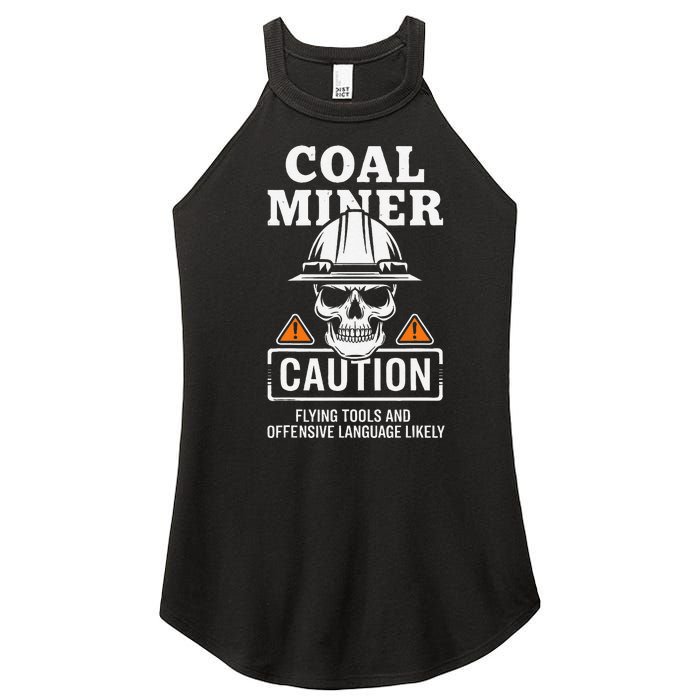 Coal Miner Flying Tools Funny Mining Mine Worker Women's Perfect Tri Rocker Tank